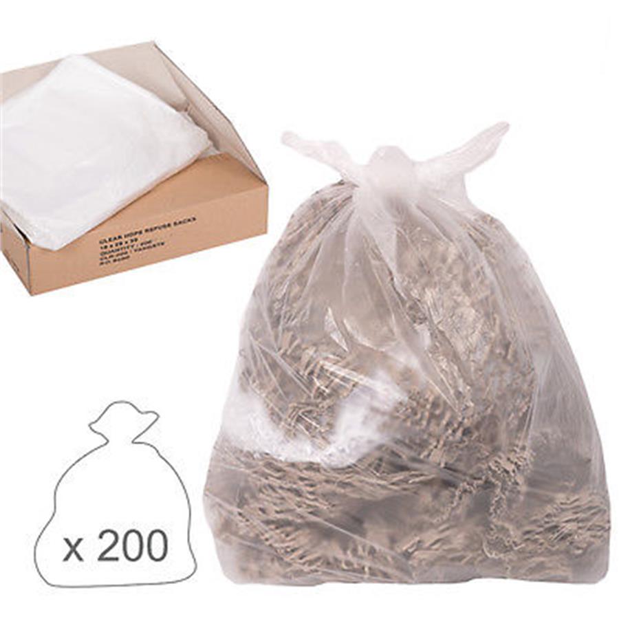 CLEAR REFUSE SACKS 18 x 29 x 39"