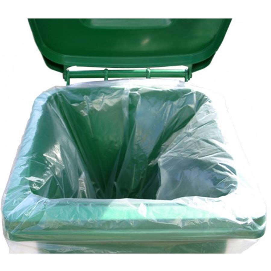 CLEAR WHEELIE BIN LINER 30 x 45 x 54"