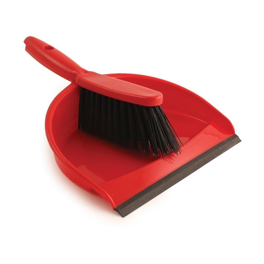Dust Pan & Brush Set - Red