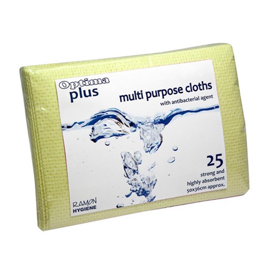 Optima Plus 200 Super Absorbent Cloths - Yellow  pack x 25